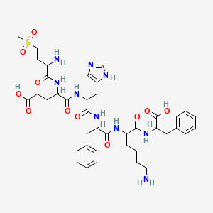 molecular formula C40H55N9O11S B12301338 gamma-(Methylsulphonyl)-L-alpha-aminobutyryl-L-alpha-glutamyl-L-histidyl-3-phenyl-L-alanyl-D-lysyl-L-alanine 