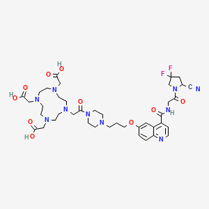 2-[4,7-bis(carboxymethyl)-10-[2-[4-[3-[4-[[2-(2-cyano-4,4-difluoropyrrolidin-1-yl)-2-oxoethyl]carbamoyl]quinolin-6-yl]oxypropyl]piperazin-1-yl]-2-oxoethyl]-1,4,7,10-tetrazacyclododec-1-yl]acetic acid