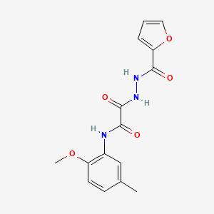 molecular formula C15H15N3O5 B1230139 2-[[2-furanyl(oxo)methyl]hydrazo]-N-(2-methoxy-5-methylphenyl)-2-oxoacetamide 