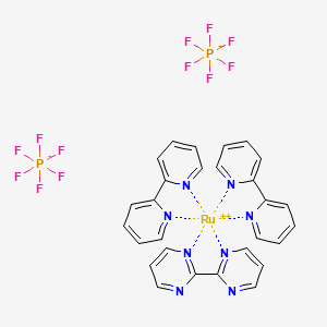 molecular formula C28H22F12N8P2Ru B12301407 2-Pyridin-2-ylpyridine;2-pyrimidin-2-ylpyrimidine;ruthenium(2+);dihexafluorophosphate 