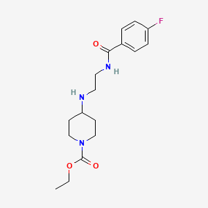 molecular formula C17H24FN3O3 B1230141 4-[2-[[(4-Fluorophenyl)-oxomethyl]amino]ethylamino]-1-piperidinecarboxylic acid ethyl ester 
