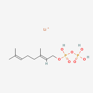 molecular formula C10H20LiO7P2 B12301419 Diphosphoric acid, mono(3,7-dimethyl-2,6-octadienyl) ester, lithium salt, (E)- CAS No. 21141-43-5