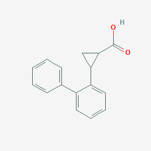 molecular formula C16H14O2 B12301433 trans-2-([1,1'-Biphenyl]-2-yl)cyclopropane-1-carboxylic acid 