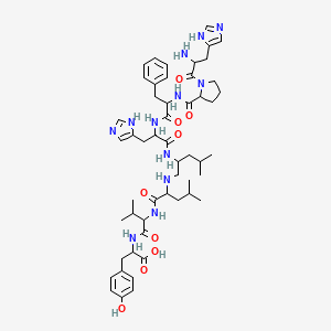 molecular formula C52H74N12O9 B12301442 D-His-pro-phe-his-leu-psi-(CH2NH)-*leu-V AL-tyr 