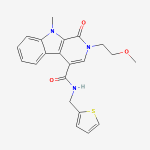 molecular formula C21H21N3O3S B1230145 2-(2-methoxyethyl)-9-methyl-1-oxo-N-(thiophen-2-ylmethyl)-4-pyrido[3,4-b]indolecarboxamide 