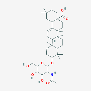 molecular formula C38H61NO8 B12301453 10-[3-Acetamido-4,5-dihydroxy-6-(hydroxymethyl)tetrahydropyran-2-yl]oxy-2,2,6a,6b,9,9,12a-heptamethyl-1,3,4,5,6,6a,7,8,8a,10,11,12,13,14b-tetradecahydropicene-4a-carboxylic acid 