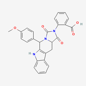 2-[10-(4-Methoxyphenyl)-12,14-dioxo-8,11,13-triazatetracyclo[7.7.0.02,7.011,15]hexadeca-1(9),2,4,6-tetraen-13-yl]benzoic acid