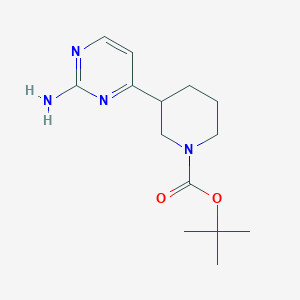 molecular formula C14H22N4O2 B12301466 Tert-butyl 3-(2-aminopyrimidin-4-YL)piperidine-1-carboxylate 