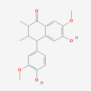 molecular formula C20H22O5 B12301481 6-hydroxy-4-(4-hydroxy-3-methoxyphenyl)-7-methoxy-2,3-dimethyl-3,4-dihydro-2H-naphthalen-1-one 