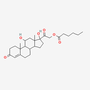 molecular formula C27H40O6 B12301514 11,17-Dihydroxy-3,20-dioxopregn-4-en-21-yl hexanoate 