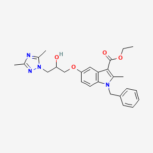 molecular formula C26H30N4O4 B1230153 5-[3-(3,5-二甲基-1,2,4-三唑-1-基)-2-羟丙氧基]-2-甲基-1-(苯甲基)-3-吲哚甲酸乙酯 