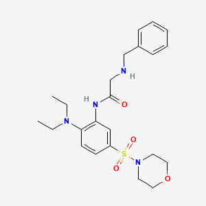 molecular formula C23H32N4O4S B1230158 N-[2-(diethylamino)-5-(4-morpholinylsulfonyl)phenyl]-2-[(phenylmethyl)amino]acetamide 