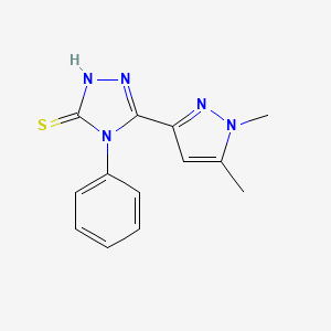molecular formula C13H13N5S B1230159 3-(1,5-dimethyl-3-pyrazolyl)-4-phenyl-1H-1,2,4-triazole-5-thione 