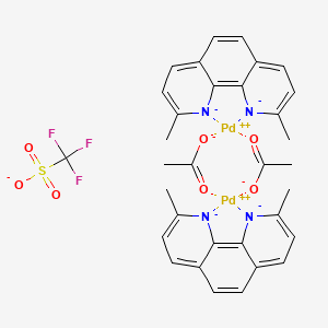 2,9-dimethyl-1,10-phenanthroline-1,10-diide;palladium(2+);trifluoromethanesulfonate;diacetate