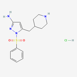 1-(phenylsulfonyl)-5-(piperidin-4-ylmethyl)-1H-pyrazol-3-amine hydrochloride