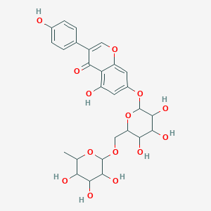 molecular formula C27H30O14 B12301632 5-Hydroxy-3-(4-hydroxyphenyl)-7-[3,4,5-trihydroxy-6-[(3,4,5-trihydroxy-6-methyloxan-2-yl)oxymethyl]oxan-2-yl]oxychromen-4-one 