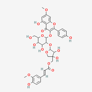 [5-[4,5-dihydroxy-2-[5-hydroxy-2-(4-hydroxyphenyl)-7-methoxy-4-oxochromen-3-yl]oxy-6-(hydroxymethyl)oxan-3-yl]oxy-3,4-dihydroxyoxolan-3-yl]methyl (E)-3-(4-hydroxy-3-methoxyphenyl)prop-2-enoate