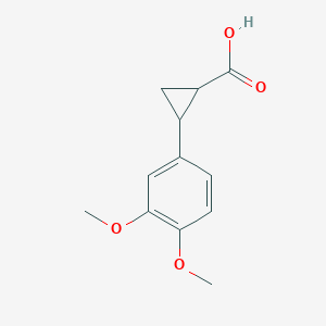 molecular formula C12H14O4 B12301656 2-(3,4-Dimethoxyphenyl)cyclopropanecarboxylic acid 