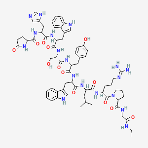 molecular formula C66H86N18O13 B12301686 H-DL-Pyr-DL-His-DL-Trp-DL-Ser-DL-Tyr-DL-Trp-DL-Leu-DL-Arg-DL-Pro-Gly-NHEt 