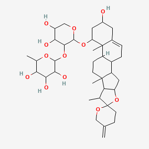 molecular formula C38H58O12 B12301731 2-[4,5-Dihydroxy-2-(16-hydroxy-7,9,13-trimethyl-5'-methylidenespiro[5-oxapentacyclo[10.8.0.02,9.04,8.013,18]icos-18-ene-6,2'-oxane]-14-yl)oxyoxan-3-yl]oxy-6-methyloxane-3,4,5-triol 