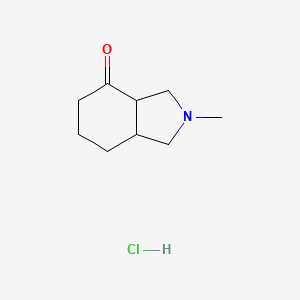 molecular formula C9H16ClNO B12301746 rac-(3aR,7aS)-2-methyl-octahydro-1H-isoindol-4-one hydrochloride, cis 