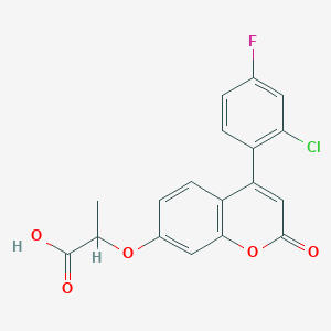 2-[4-(2-Chloro-4-fluorophenyl)-2-oxochromen-7-yl]oxypropanoic acid