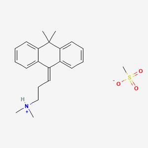 molecular formula C22H29NO3S B12301770 3-(10,10-Dimethyl-9(10H)-anthrylidene)propyl(dimethyl)ammonium methanesulphonate CAS No. 31149-47-0