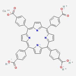 molecular formula C48H28CuN4O8 B12301778 copper;4-[10,15-bis(4-carboxylatophenyl)-20-[4-(dioxidomethylidene)cyclohexa-2,5-dien-1-ylidene]porphyrin-24-id-5-yl]benzoate;hydron 