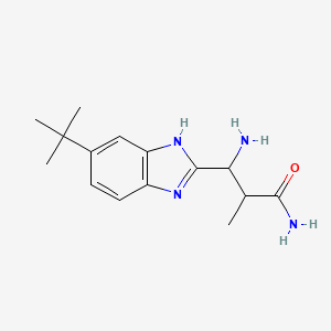 molecular formula C15H22N4O B12301780 3-amino-3-(6-tert-butyl-1H-benzimidazol-2-yl)-2-methylpropanamide 