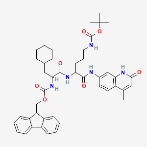 molecular formula C44H53N5O7 B12301791 tert-butyl N-[4-[[3-cyclohexyl-2-(9H-fluoren-9-ylmethoxycarbonylamino)propanoyl]amino]-5-[(4-methyl-2-oxo-1H-quinolin-7-yl)amino]-5-oxopentyl]carbamate 