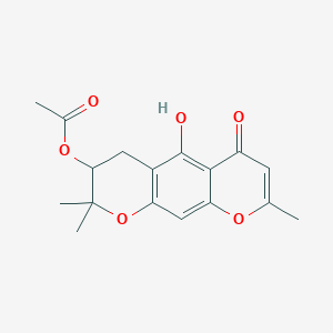 (5-Hydroxy-2,2,8-trimethyl-6-oxo-3,4-dihydropyrano[3,2-g]chromen-3-yl) acetate