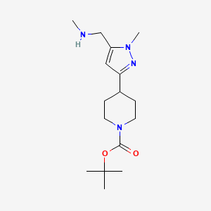 tert-butyl 4-(1-methyl-5-((methylamino)methyl)-1H-pyrazol-3-yl)piperidine-1-carboxylate