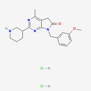 molecular formula C20H26Cl2N4O2 B12301813 7-(3-Methoxybenzyl)-4-methyl-2-(piperidin-3-yl)-5,7-dihydro-6H-pyrrolo[2,3-d]pyrimidin-6-one dihydrochloride 