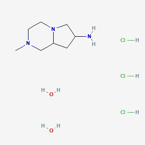 2-methyl-3,4,6,7,8,8a-hexahydro-1H-pyrrolo[1,2-a]pyrazin-7-amine;dihydrate;trihydrochloride