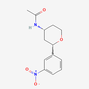 rac-N-((2R,4S)-2-(3-nitrophenyl)tetrahydro-2H-pyran-4-yl)acetamide