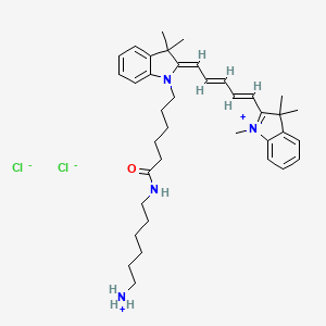 6-[6-[(2Z)-3,3-dimethyl-2-[(2E,4E)-5-(1,3,3-trimethylindol-1-ium-2-yl)penta-2,4-dienylidene]indol-1-yl]hexanoylamino]hexylazanium;dichloride