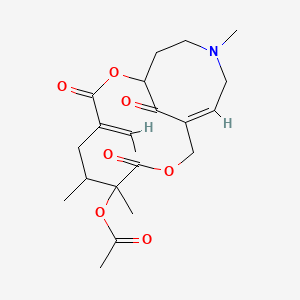 molecular formula C21H29NO7 B12301887 [(4E,11Z)-4-ethylidene-6,7,14-trimethyl-3,8,17-trioxo-2,9-dioxa-14-azabicyclo[9.5.1]heptadec-11-en-7-yl] acetate 