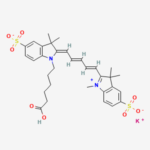 potassium;(2Z)-1-(5-carboxypentyl)-3,3-dimethyl-2-[(2E,4E)-5-(1,3,3-trimethyl-5-sulfonatoindol-1-ium-2-yl)penta-2,4-dienylidene]indole-5-sulfonate