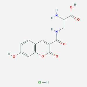 molecular formula C13H13ClN2O6 B12301922 2-Amino-3-[(7-hydroxy-2-oxochromene-3-carbonyl)amino]propanoic acid;hydrochloride 