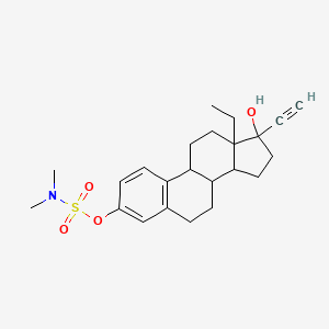 molecular formula C23H31NO4S B12301954 (17R)-3-(Dimethylsulfamoyloxy)-13-ethyl-18,19-dinorpregna-1,3,5(10)-trien-20-yn-17-ol 