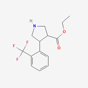 molecular formula C14H16F3NO2 B12301970 Ethyl 4-(2-(trifluoromethyl)phenyl)pyrrolidine-3-carboxylate 