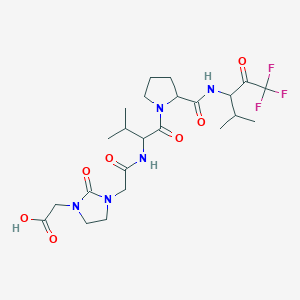 2-[3-[2-[[3-Methyl-1-oxo-1-[2-[(1,1,1-trifluoro-4-methyl-2-oxopentan-3-yl)carbamoyl]pyrrolidin-1-yl]butan-2-yl]amino]-2-oxoethyl]-2-oxoimidazolidin-1-yl]acetic acid