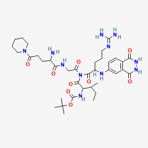 molecular formula C37H57N11O9 B12301983 L-Argininamide, N-((1,1-dimethylethoxy)carbonyl)-L-isoleucyl-5-oxo-5-(1-piperidinyl)-L-norvalylglycyl-N-(1,2,3,4-tetrahydro-1,4-dioxo-6-phth alazinyl)- 