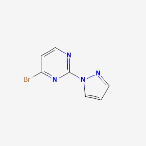 molecular formula C7H5BrN4 B12302061 4-Bromo-2-(1H-pyrazol-1-YL)pyrimidine 