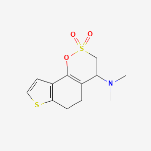 molecular formula C12H15NO3S2 B12302067 N-(2,2-Dioxido-3,4,5,6-tetrahydrothieno(2,3-h)(1,2)benzoxathiin-4-yl)-N,N-dimethylamine CAS No. 84670-67-7