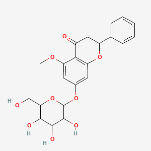 5-Methoxy-2-phenyl-7-[3,4,5-trihydroxy-6-(hydroxymethyl)oxan-2-yl]oxy-2,3-dihydrochromen-4-one