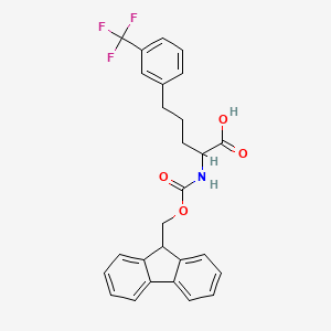 molecular formula C27H24F3NO4 B12302122 2-(9H-fluoren-9-ylmethoxycarbonylamino)-5-[3-(trifluoromethyl)phenyl]pentanoic acid 