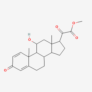 molecular formula C22H28O5 B12302141 Methyl 11-hydroxy-3,20-dioxo-1,4-pregnadien-21-oate 