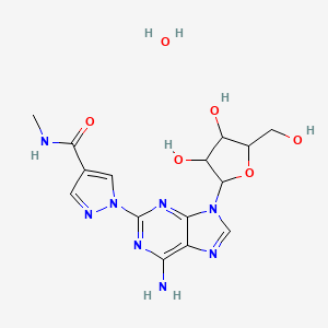 molecular formula C15H20N8O6 B12302145 1-{6-amino-9-[3,4-dihydroxy-5-(hydroxymethyl)oxolan-2-yl]-9H-purin-2-yl}-N-methyl-1H-pyrazole-4-carboxamide hydrate 