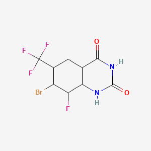 molecular formula C9H9BrF4N2O2 B12302148 7-bromo-8-fluoro-6-(trifluoromethyl)-4a,5,6,7,8,8a-hexahydro-1H-quinazoline-2,4-dione 